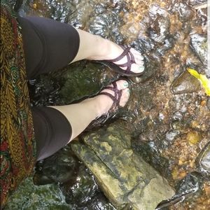 Trashed Teva Mush Wedges w/ Deep Toe Impressions